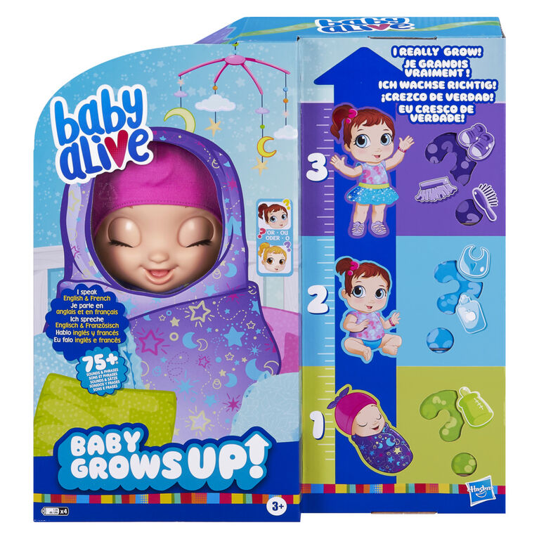 Baby Alive Baby Grows Up Reveur Shining Skylar Ou Star Dreamer Poupee De Bebe Qui Croit Et Parle Toys R Us Canada