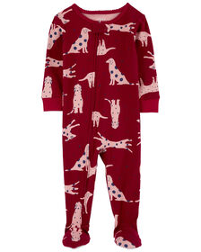 Pyjama 1 pièce à pieds en coton ajusté à imprimé de chien rouge Carter's 4T