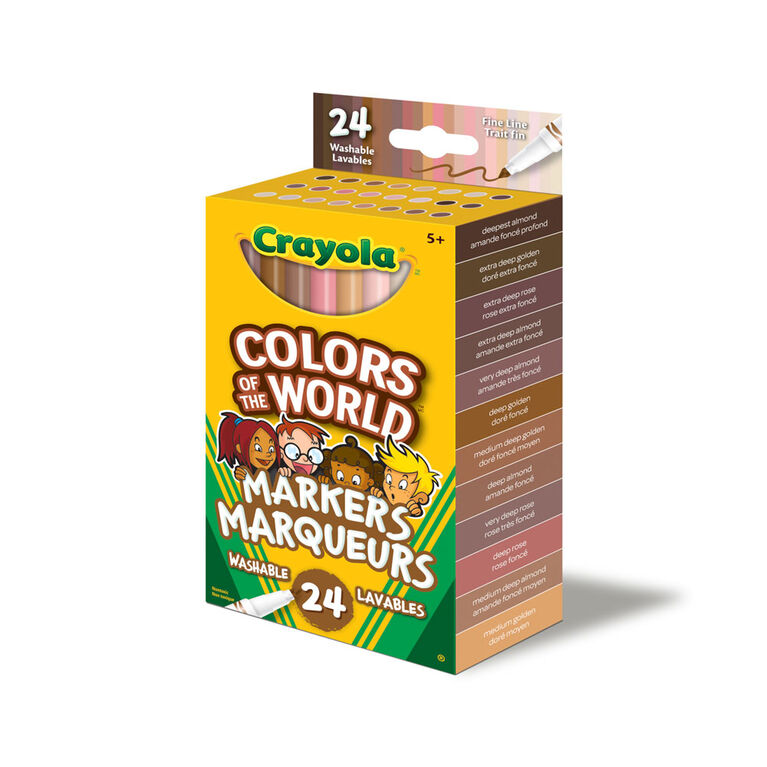 Crayons de couleur aux couleurs de la peau Colors of the World Crayola,  boîte de 24