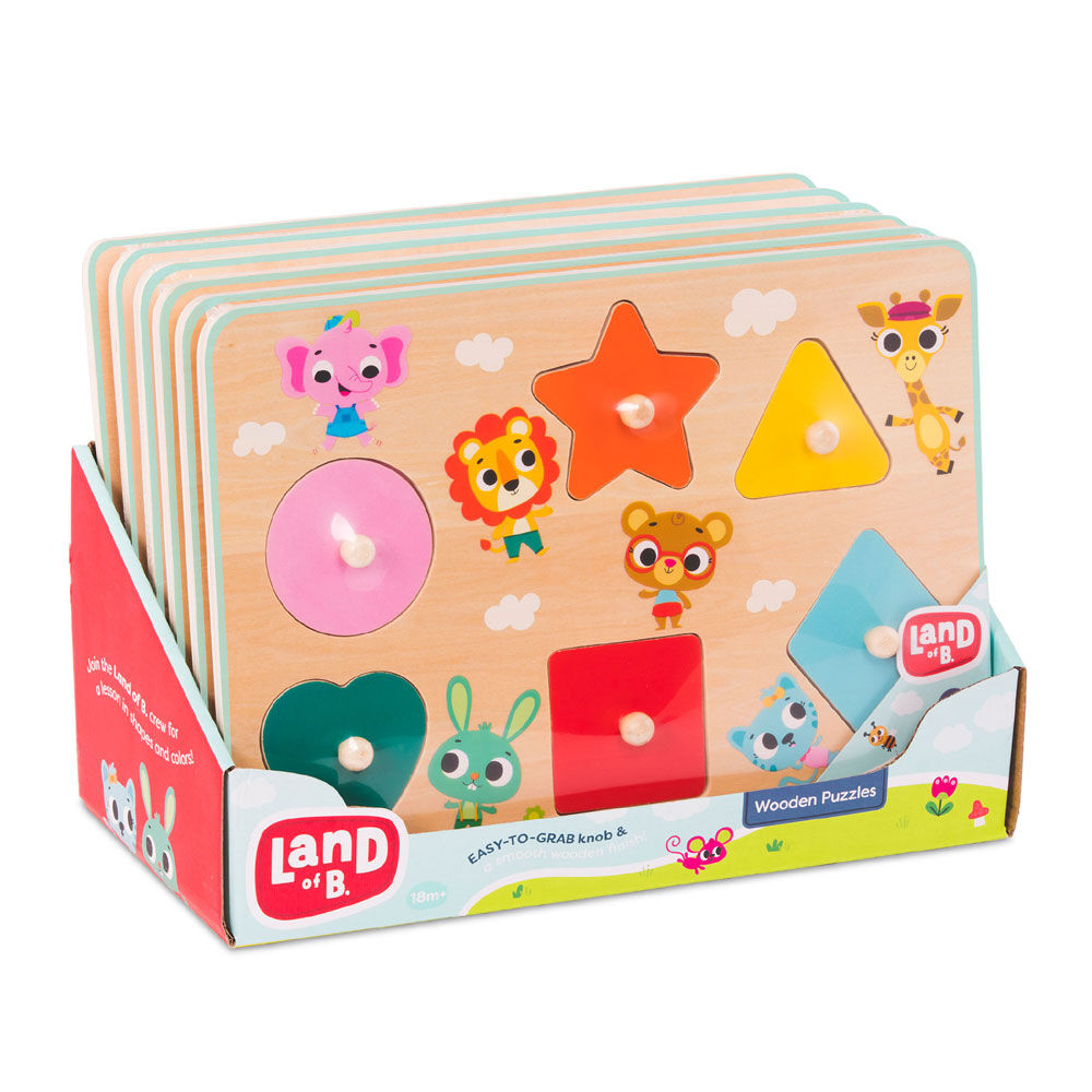 Land of B., Shapely Color Puzzle, Wooden Peg Puzzle | Toys R Us Canada