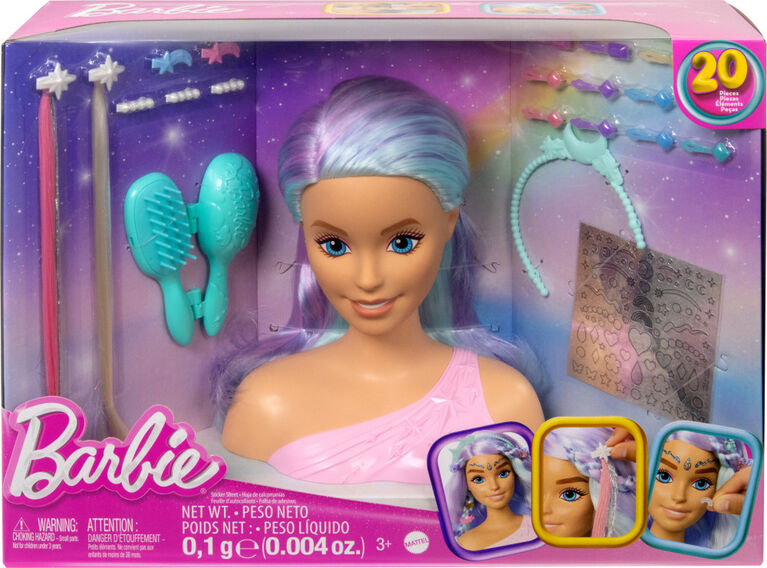 Barbie Doll Fairytale Styling Head, Pastel Hair with 20 Accessories