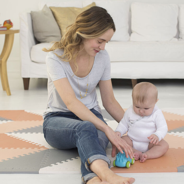 Skip Hop Geo Playspot Foam Floor Tiles Grey Peach Babies R Us