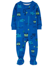 Pyjama 1 pièce à imprimé de construction bleu Carter’s 3T