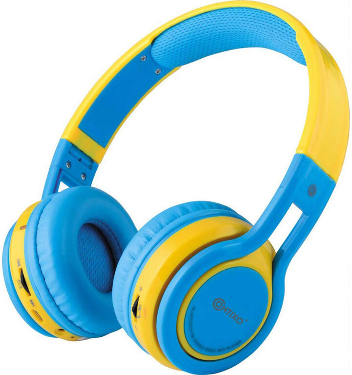 Écouteurs De Musique Icône 3d Casque Audio Jaune Et Bleu