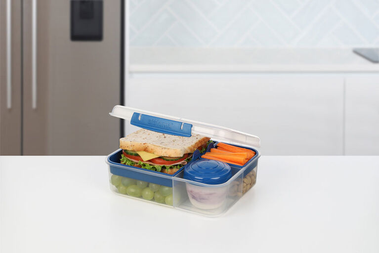 Sistema Bento Box To Go Lunch Box with Yogurt Container, 1.65 L, BPA Free, Colour May Vary