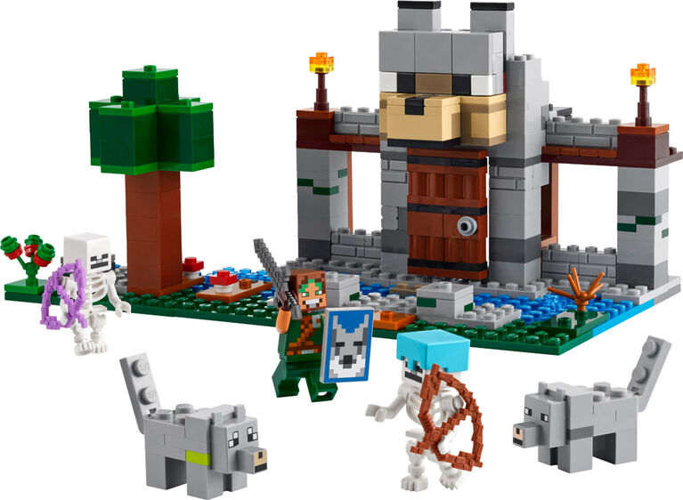 LEGO Minecraft The Wolf Stronghold Fortress Playset Gift, Skeleton Explorer Toy 21261