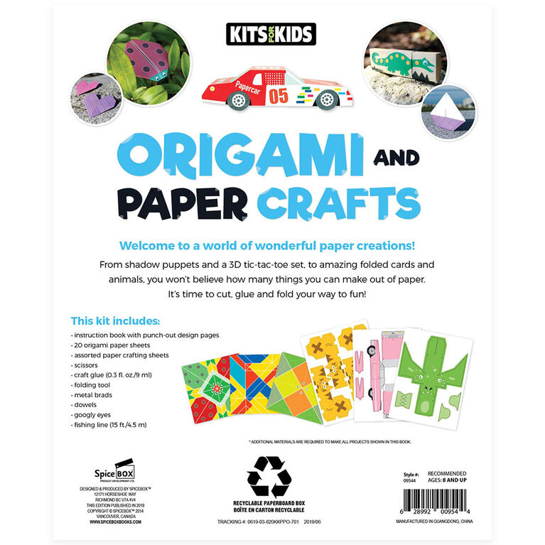SpiceBox Children's Activity Kits for Kids Origami & Paper Crafts, Step by  Step Instruction Japanese Origami Colorful Kit With 19 Paper Craft Projects  