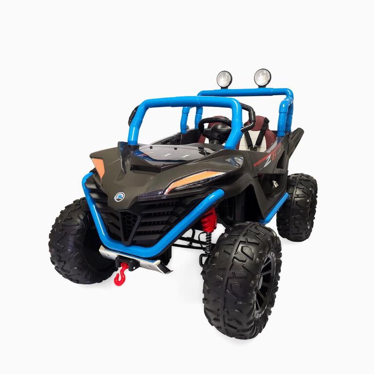 KIDSVIP Licensed Sport MX 2x12V 4x4 Kids Ride-On 2-Seater UTV Buggy - Grey - English Edition