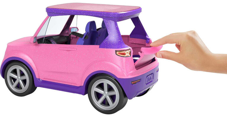 Barbie – On The Go – Voiture Rose motorisée et Poupée 