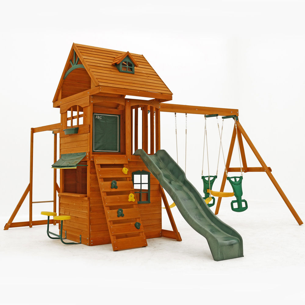 kidkraft castlewood double slide play centre