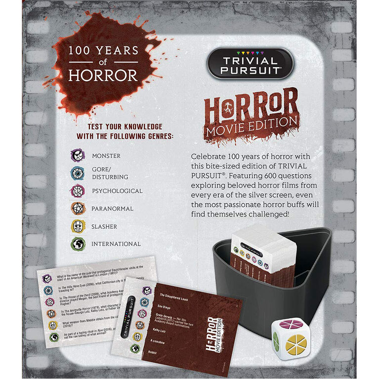 TRIVIAL PURSUIT: Horror Movie Edition Card Game - English Edition