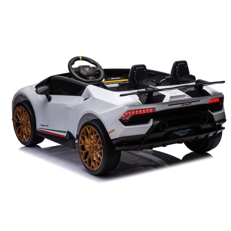 KidsVip 24V Lamborghini Huracan avec RC - Blanc