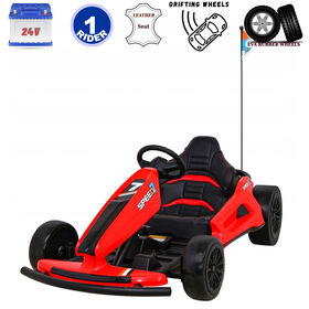 KidsVip 24V Furious Drifting Go Kart- Red - English Edition