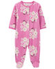 Carter's Floral Snap Up Fleece Sleep and Play Pajamas Pink  9M