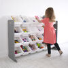 Toy Organizer with 20 Bins, Grey/White