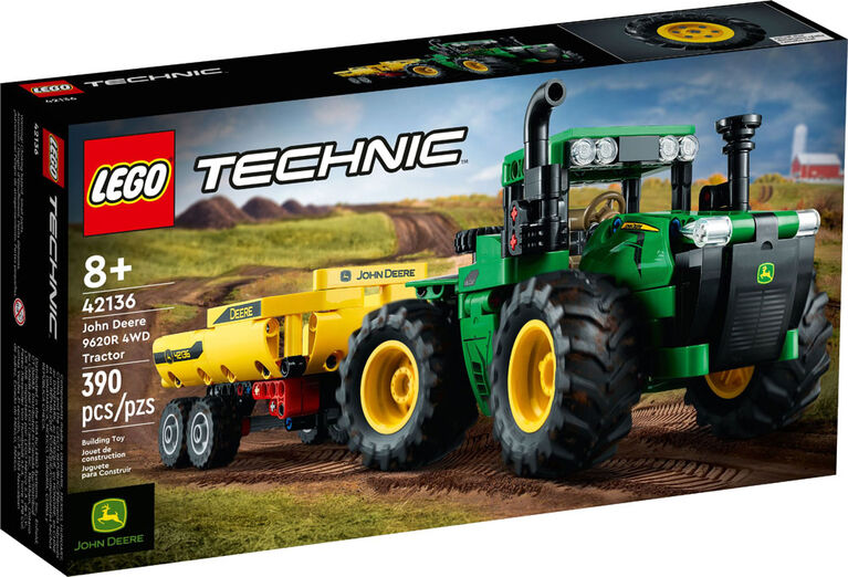 LEGO Technic John Deere 9620R 4WD Tractor 42136 Model Building Kit 390 Pcs  NEW