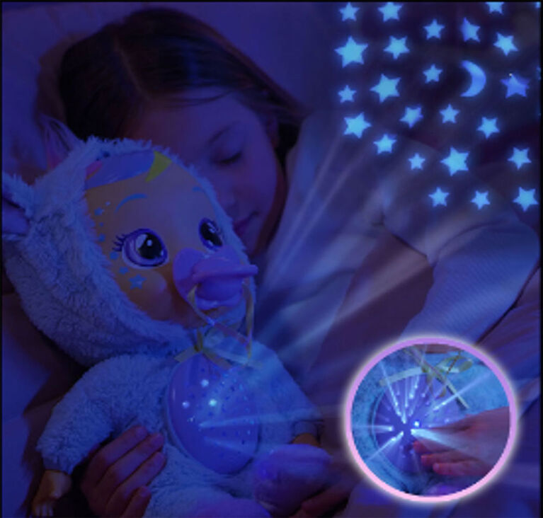 BEBÉS LLORONES Goodnight Starry Sky Jenna - Poupée douce pour dormir,  pleurant des larmes LED et projette des étoiles avec musique relaxante -  Cadeau pour garçons et filles +2 ans : : Jouets