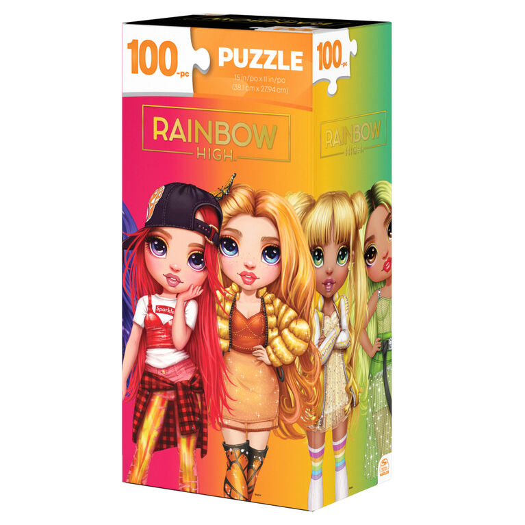 Rainbow High, Puzzle de 100 pièces avec boîte verticale pour rangement  facile, pour les enfants à partir de 4 ans