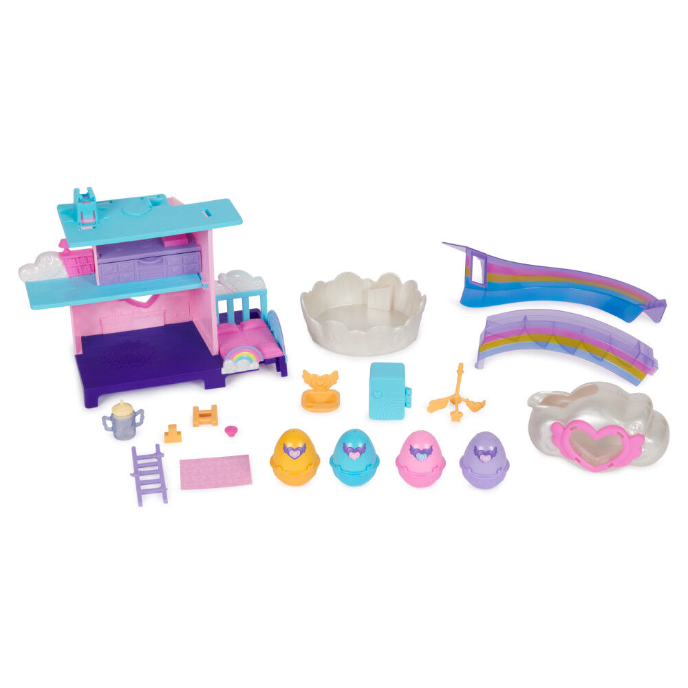 Hatchimals Alive, Hatchi-Nursery Playset Toy with 4 Mini Figures