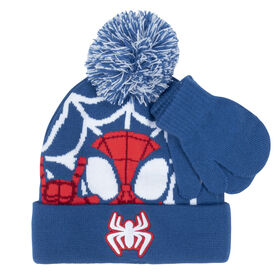 Marvel Ensemble Tuque Et Mitaines Spidey Et Ses Amis Extraordinaires - Toile Bleu