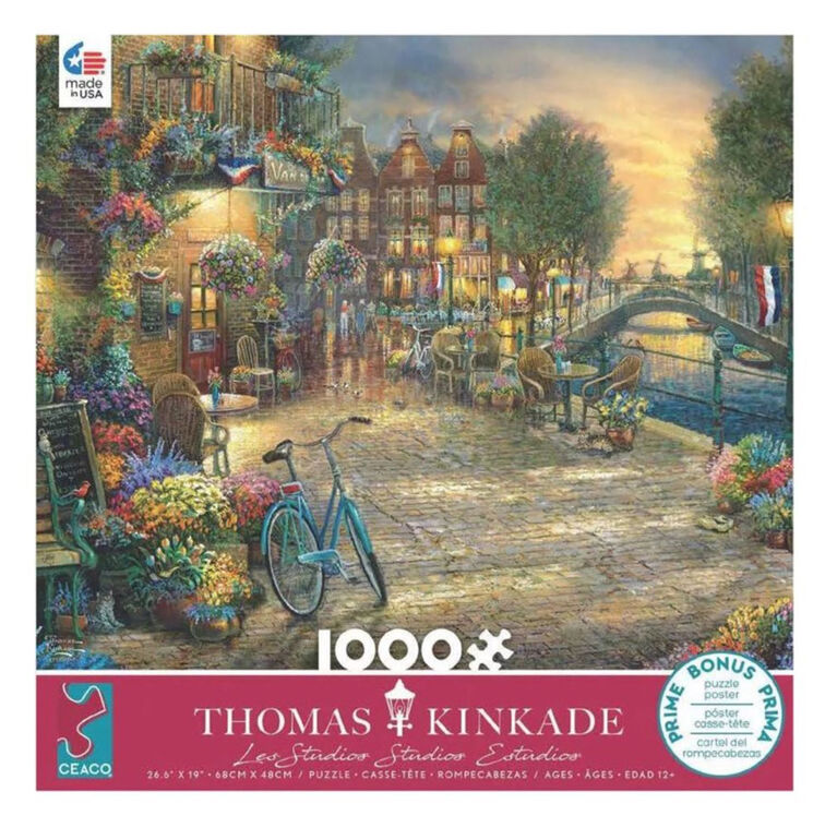 Ceaco Thomas Kinkade 1000-Piece Puzzle Amsterdam Café