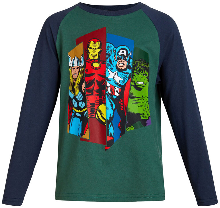 Marvel - t-shirt à manches longues - Avengers / vert / 4T