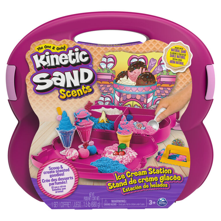 Kinetic Sand - Pot cornet glacée de sable parfumé assorti - Bricolage