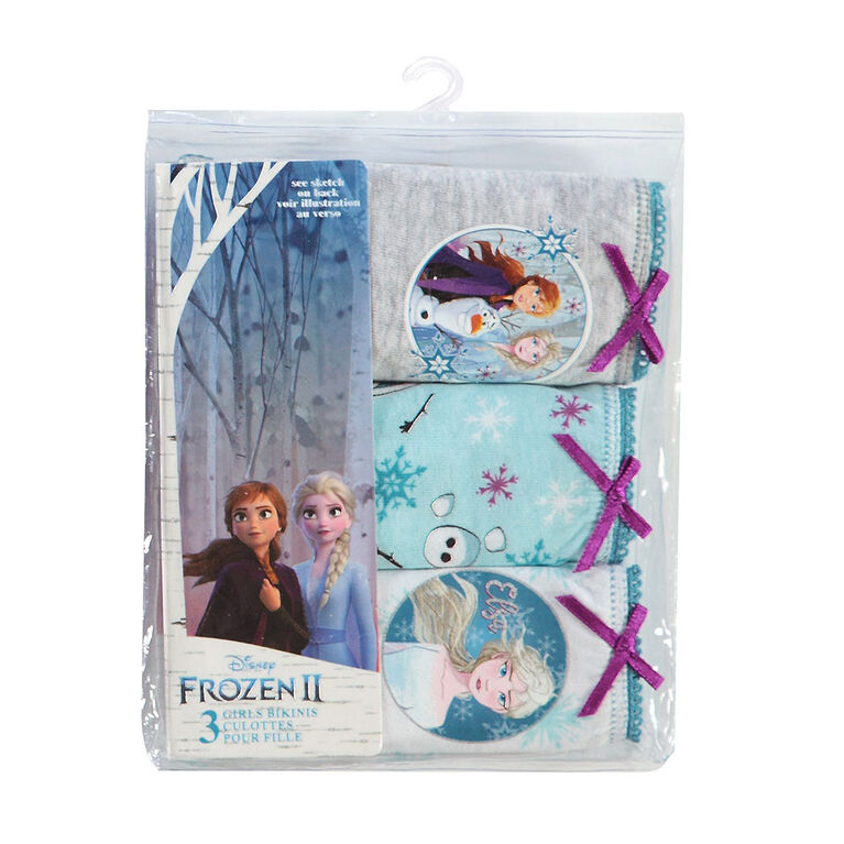 Disney Frozen Girls 3 Pair Elsa Anna Olaf Cotton Panties Underwear Youth  Kids 8 for sale online