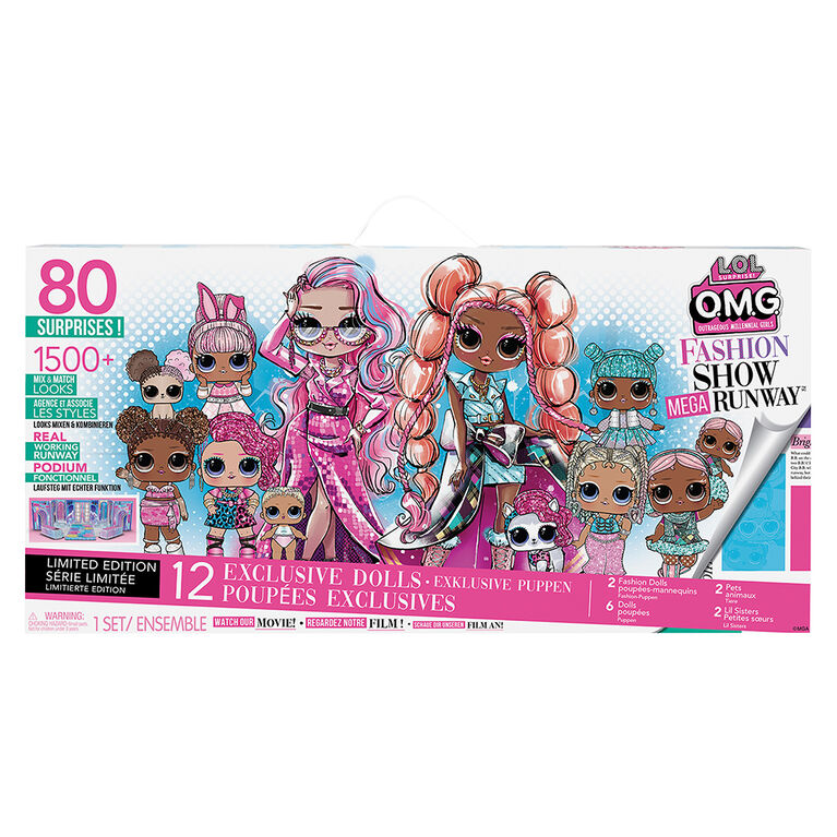 LOL Surprise! Fashion Show Mega Runway-12 Exclusive Dolls with 80  Surprises, 1500+ Mix & Match Looks, OMG Fashion & Collectible Dolls,  Holiday Toy