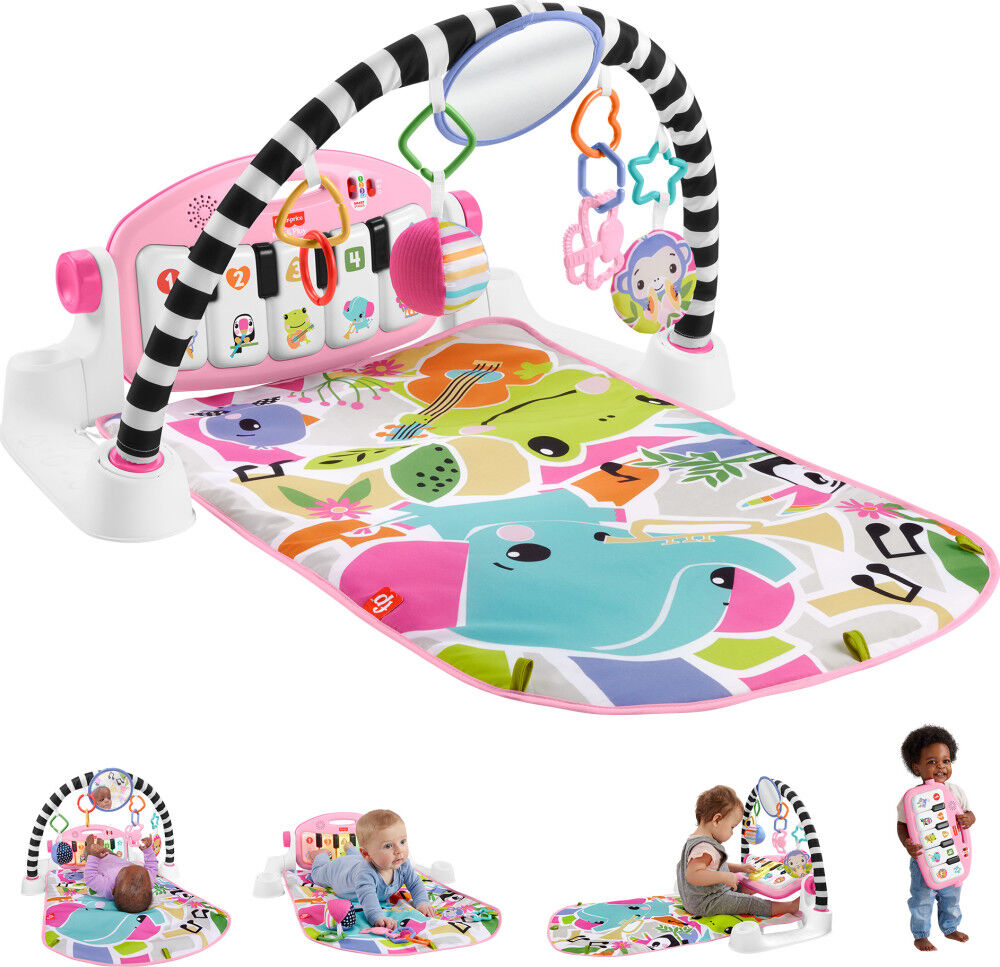 Fisher Price Glow and Grow Kick Play Piano Gym Baby Playmat with Musical Learning Toy Pink English Edition