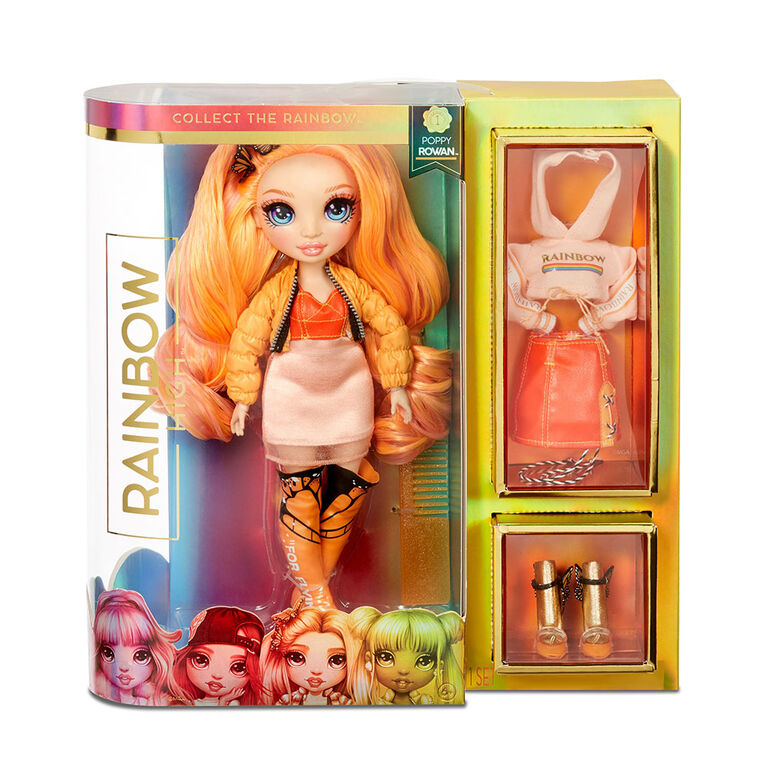 Rainbow High Poppy Rowan - Orange Fashion Doll with 2 Outfits | Toys R ...