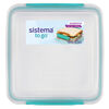 Boîte à lunch sandwich Sistema À EMPORTER avec couvercle étanche, boîte à repas empilable, 450 ml, Sans BPA, couleur variable