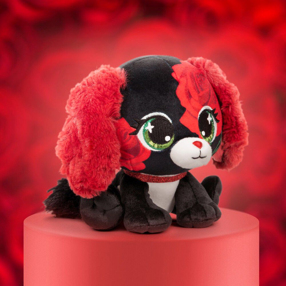 P.Lushes Designer Fashion Pets Anna Dolce Puppy Premium Stuffed Animal,  Red/Black, 6