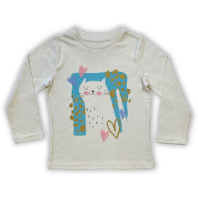 Cat Long Sleeve Tee - Egret