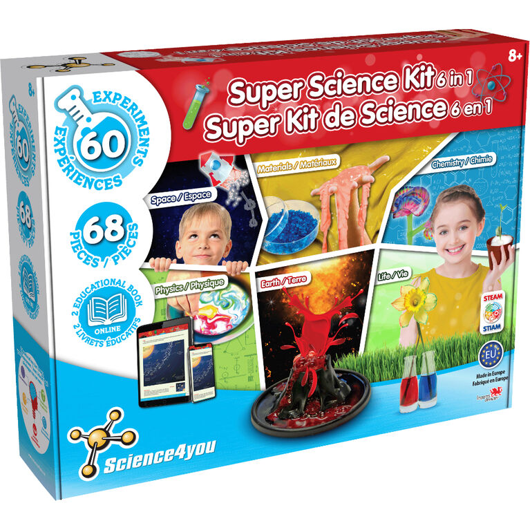 Kit scientifique pour enfants - 21 expériences Ensemble scientifique,  Grands cadeaux pour les enfants 4 - 8