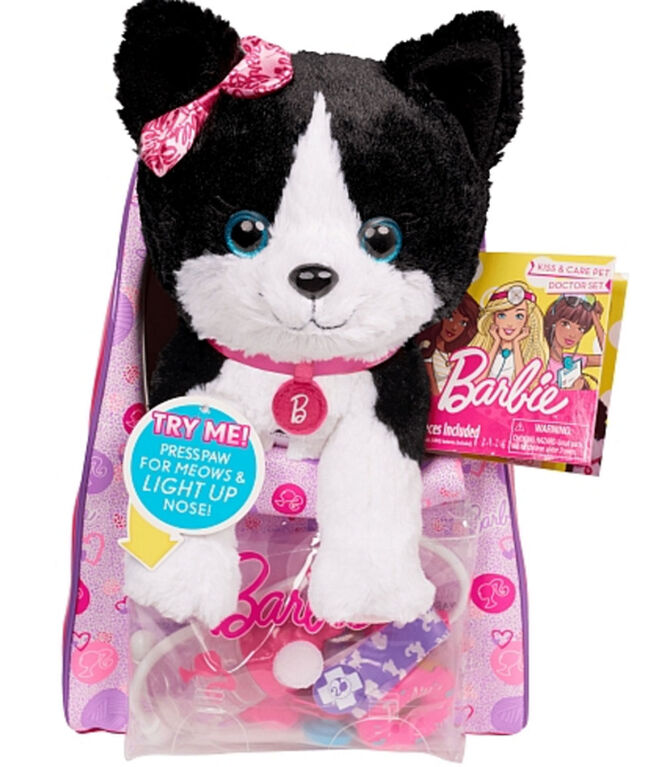 Barbie Vet Bag Set Black and White Kitty with Pink Backpack Toys R