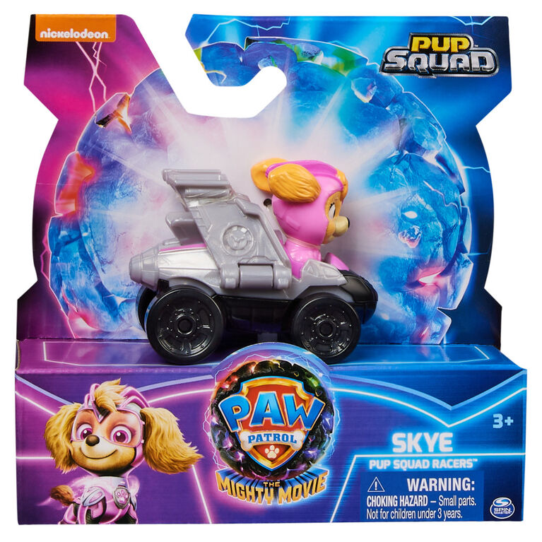 PAW Patrol: The Mighty Movie, Pup Squad Racers Collectible Skye, Mighty Pups Toy Cars