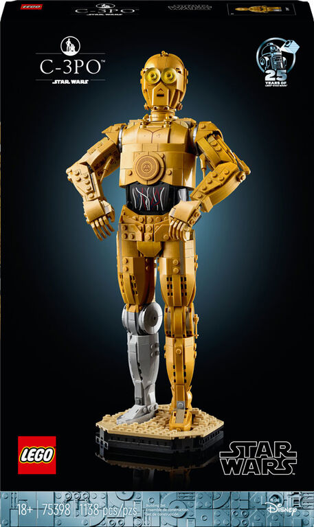 LEGO Star Wars C-3PO Buildable Droid Figure, Collectible Nostalgic Gift Idea for Adults 75398