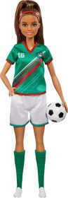 Barbie Joueuse de soccer, brunette, uniforme16, ballon de soccer