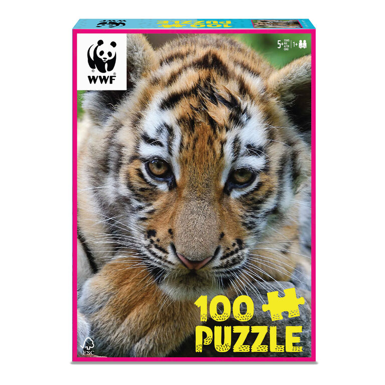 WWF 100 pc. Puzzle - Tiger Cub - Édition anglaise