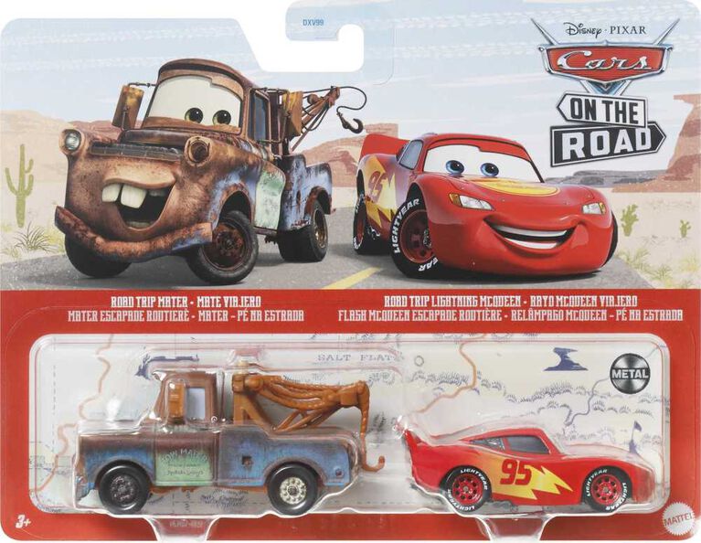Disney Pixar Cars Coffret 3 Vehicules Radiator Springs à l'Echelle 1/55,  Voitures Flash McQueen, Sherif et Martin, Jouet pour Enfant, HBW14