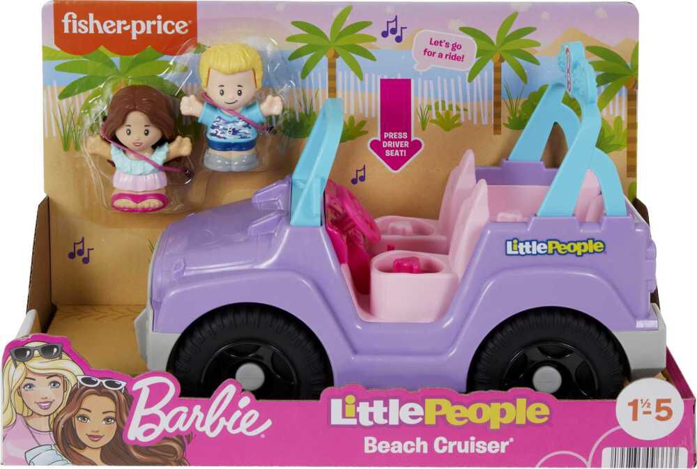 Fisher-Price Little People Barbie Beach Cruiser Toy Car with