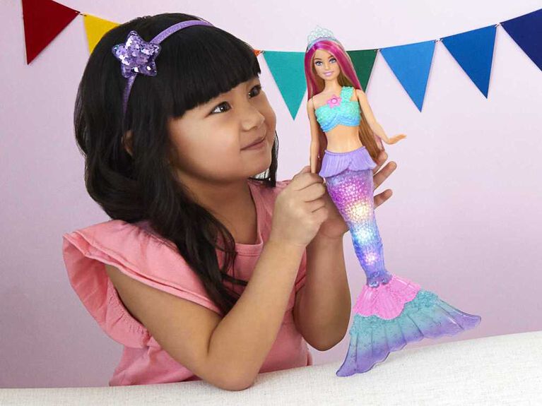 New Barbie Mermaid Tail Bra Silicone Doll Swim Toy White Pink