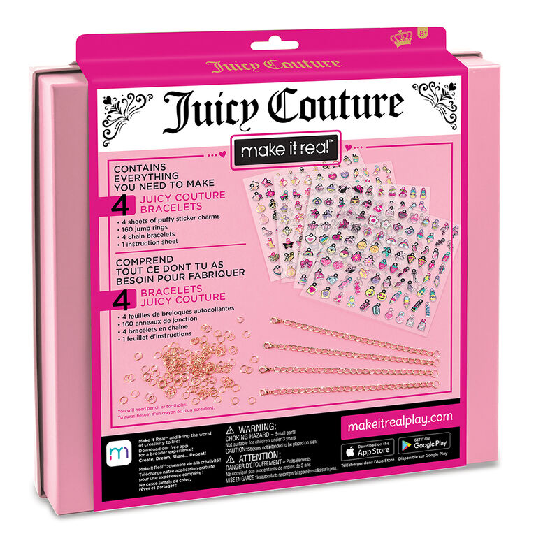 Make It Real - Juicy Couture Love Letters Bracelet Making Kit -  Kids Jewelry Making Kit - DIY Charm Bracelet Making Kit for Girls -  Friendship Bracelets with Flat Clay Beads