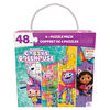Gabby's Dollhouse, 4 Jigsaw Puzzle Bundle 48-Piece Easy Cartoon Netflix Original Show with Portable Rope Gift Box,