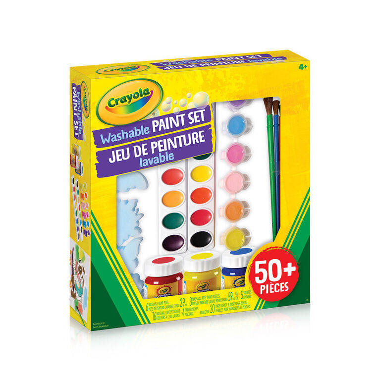 Crayola - 10 pots de peinture lavable - boîte française - Peinture