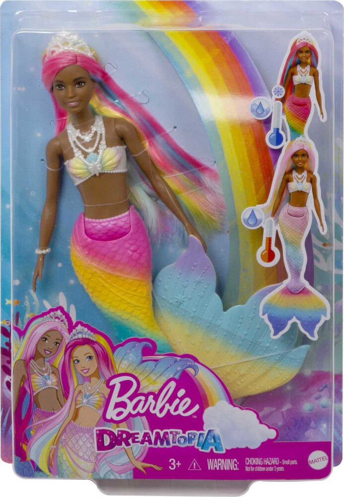 Barbie Dreamtopia Rainbow Magic Mermaid Doll with Rainbow Hair and