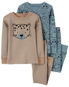 Pyjama 1 pièce à pieds en coton ajusté à imprimé d’ours bleu Carter's 4T
