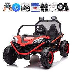 KIDSVIP UTV porteur 4X4 Dune Buggy 2 places 12 V sous licence pour enfants et tout-petits avec RC - Rouge