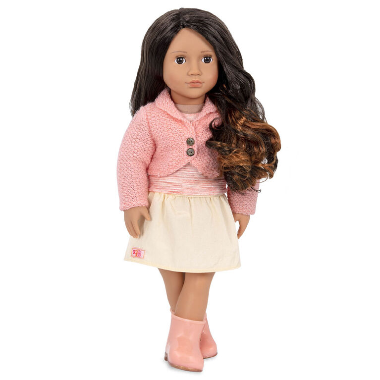 Doll Clothes Superstore Blue Flowers And Green Checks Compatible With 18  Inch Girl Like Our Generation American Girl My Life Dolls